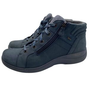 Aravon Womens Shoes Rev Stidarc Lace Up Boots Sz 8.5 Blue Leather Waterproof